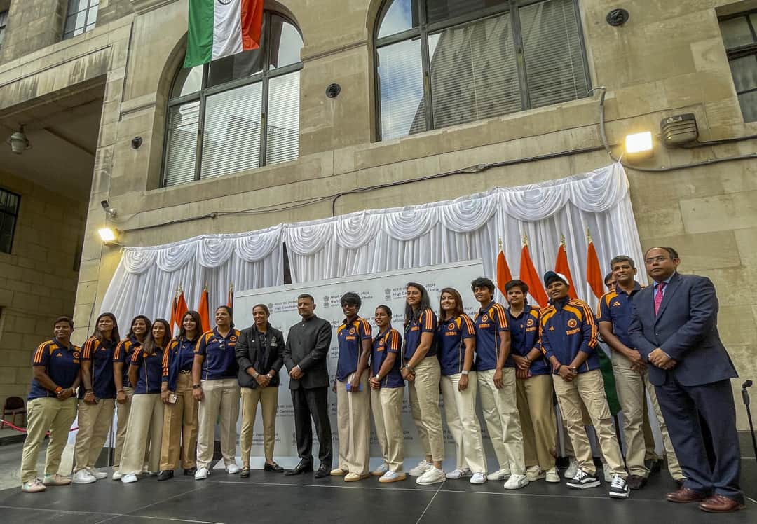 Indian women crickketrs felicitated by Indian High Commission in London